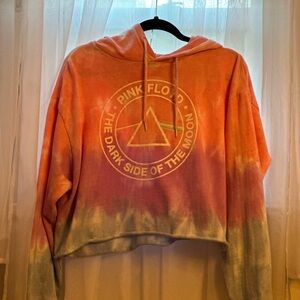 Pink Floyd Tie Dye Cropped Hoodie